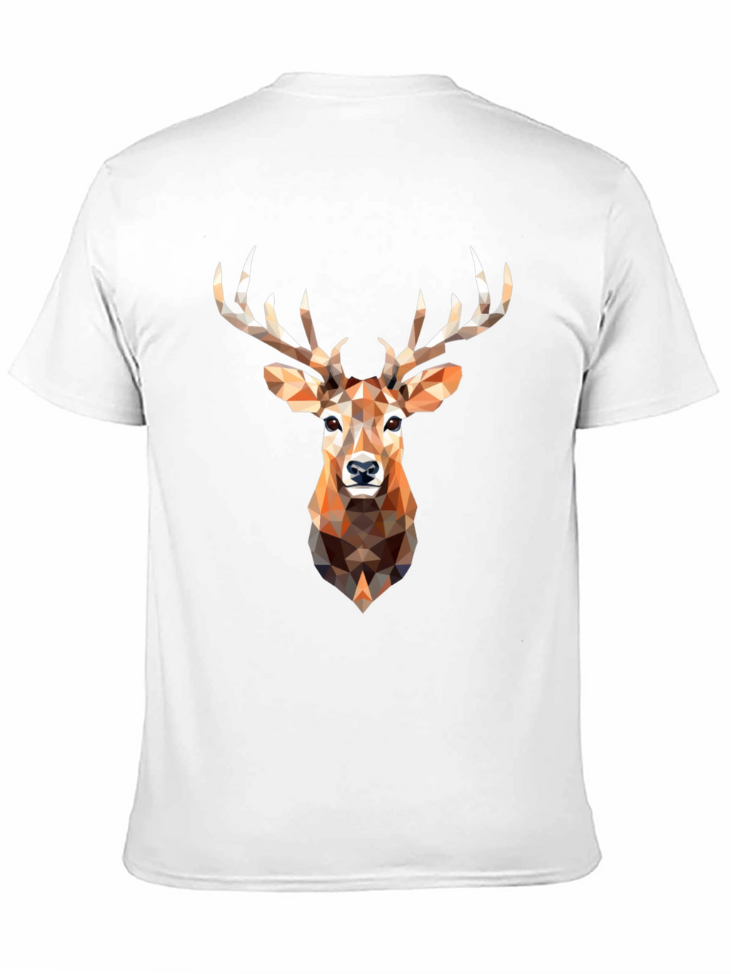 Geometric Deer Head Graphic Print Black T-Shirt