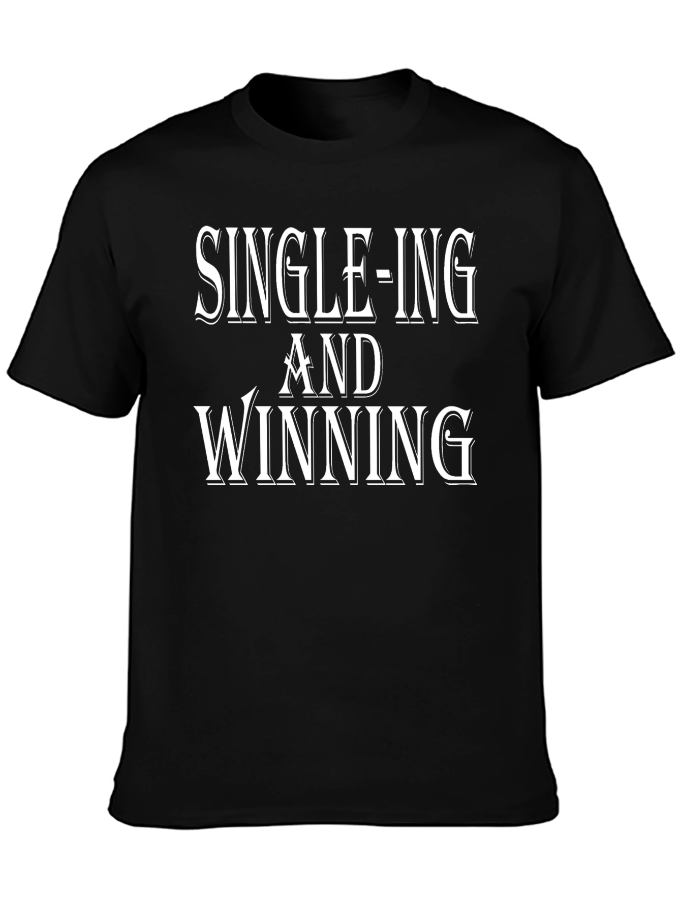 Single-ing and Winning Black Graphic T-Shirt
