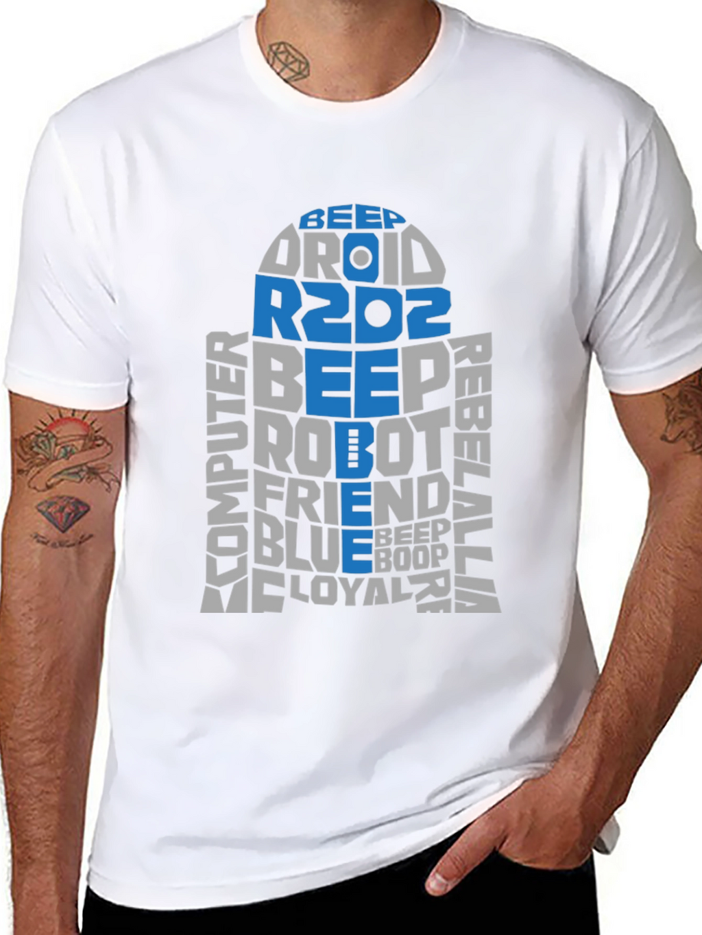 Star Wars R2D2 Word Art T-Shirt