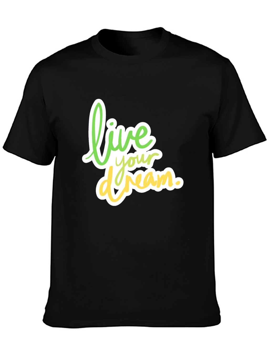 Live Your Dream Black Cotton Tee