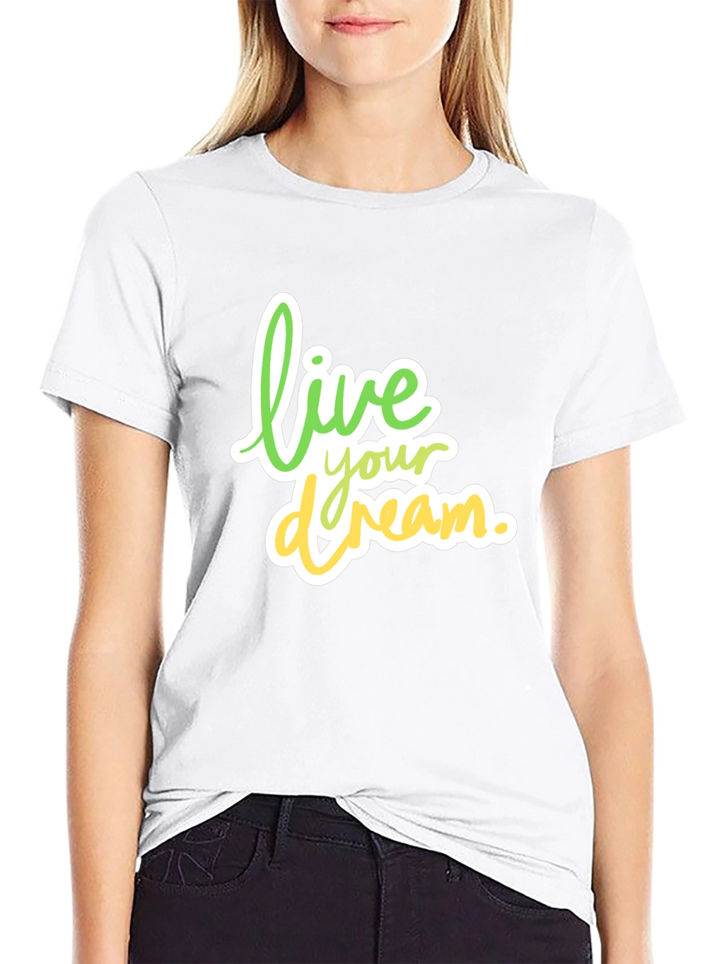 Live Your Dream Black Cotton Tee