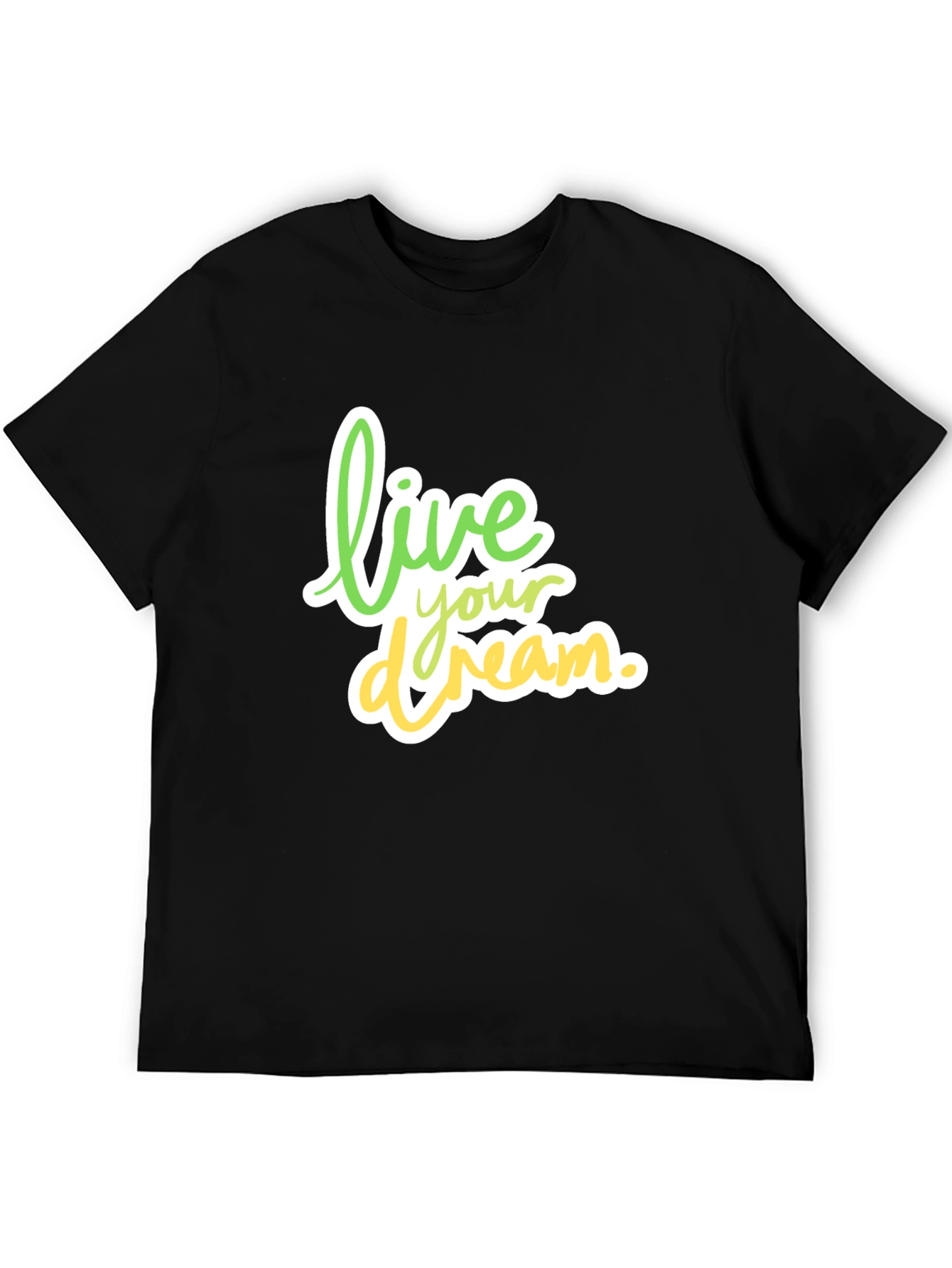 Live Your Dream Black Cotton Tee