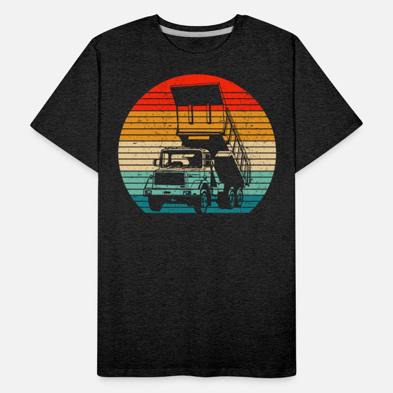 Retro Recycling Trash Garbage Truck Sunset