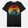 Retro Recycling Trash Garbage Truck Sunset