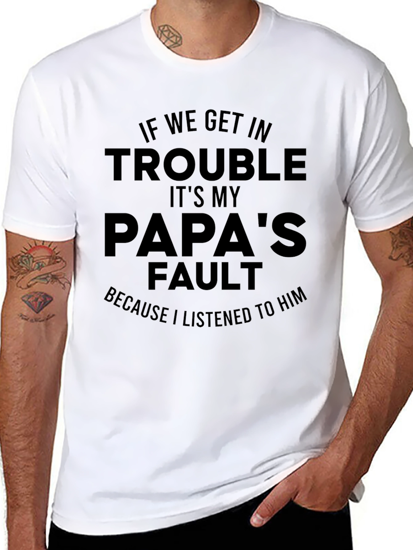 Papas Fault T-Shirt - Funny Dad Gift