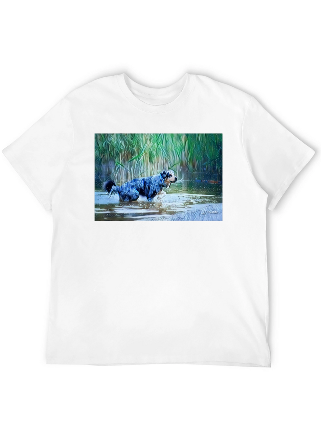 Dog in Water Graphic T-Shirt