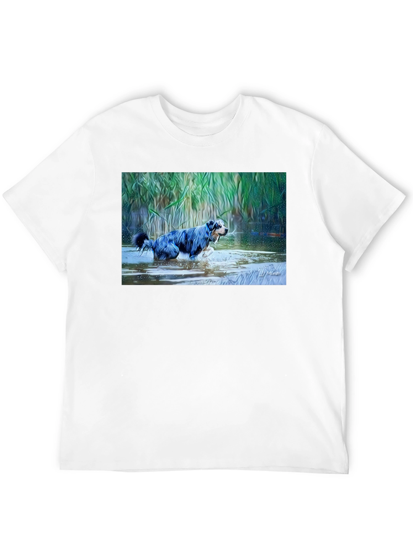 Dog in Water Graphic T-Shirt