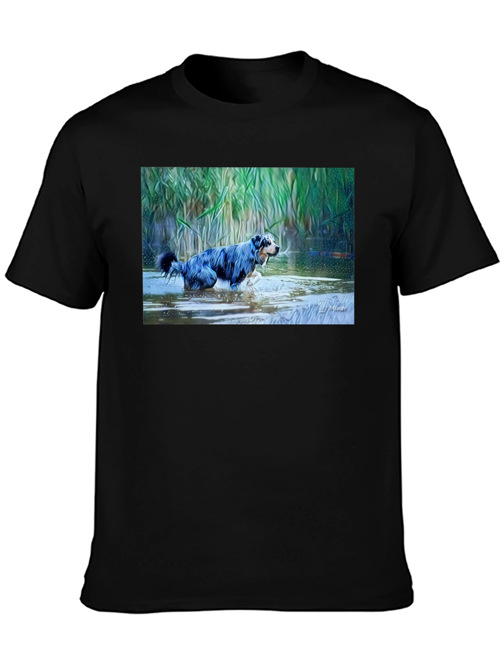 Dog in Water Graphic T-Shirt