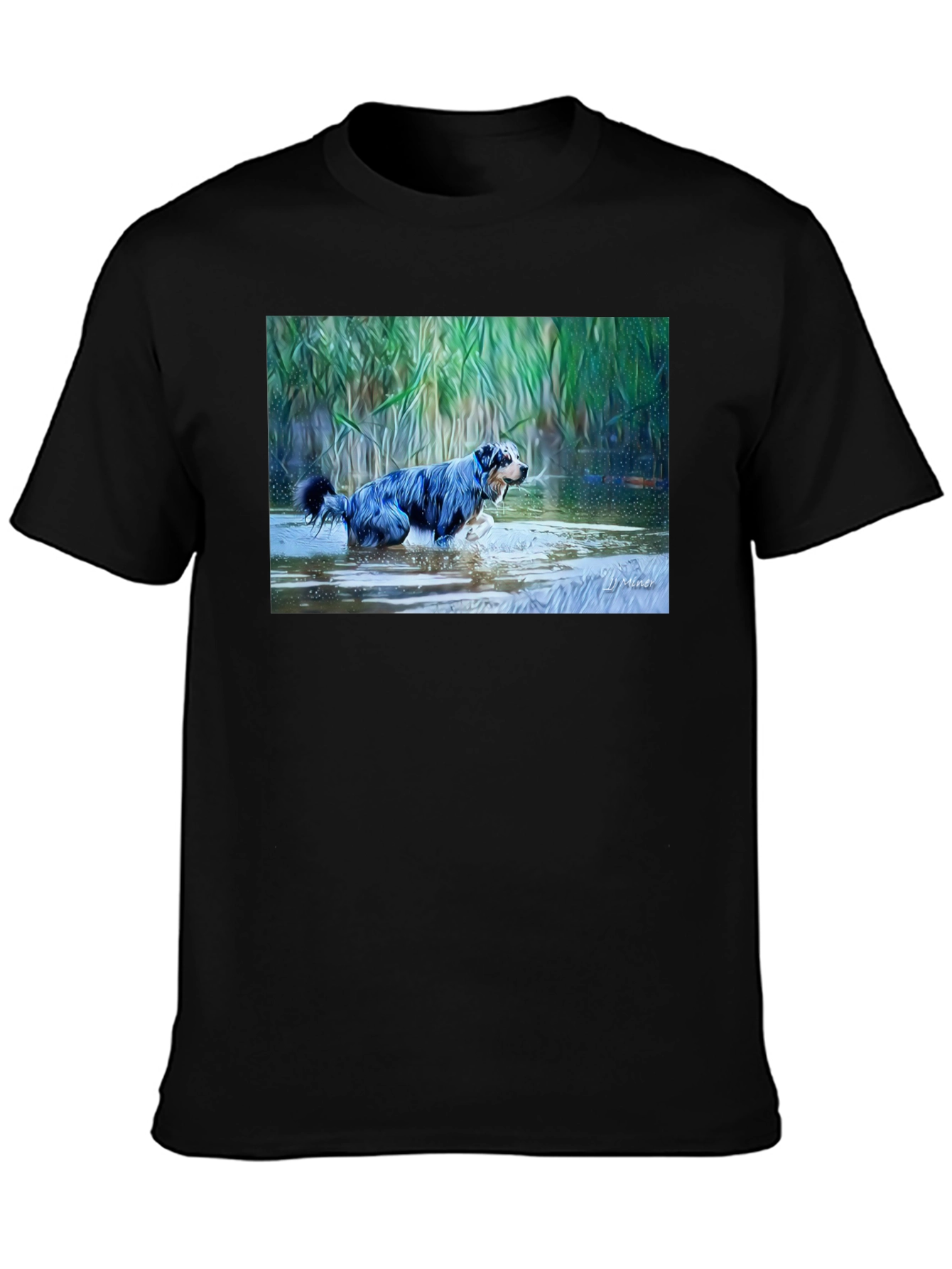 Dog in Water Graphic T-Shirt