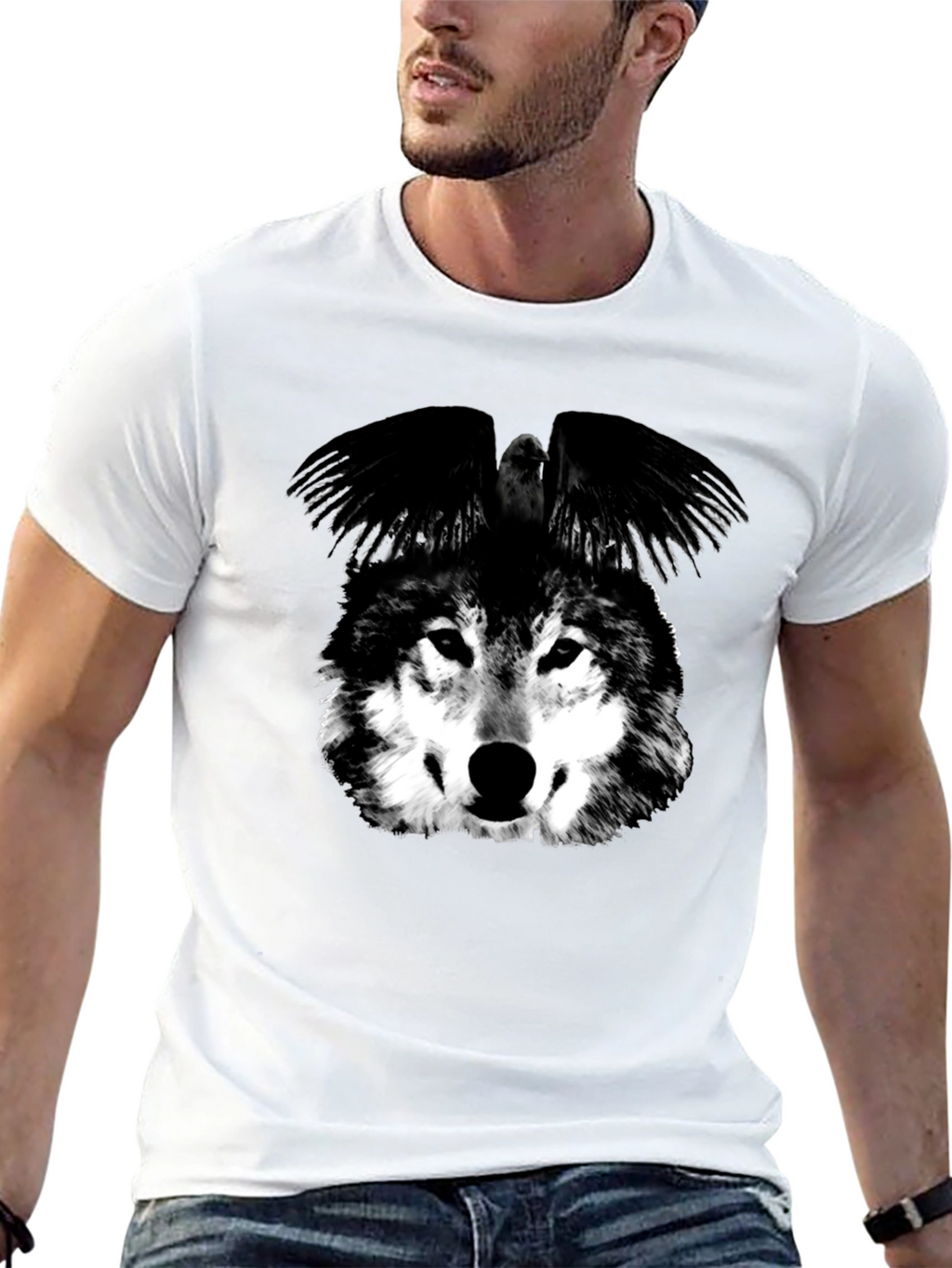 Wolf & Raven Graphic T-Shirt - Black
