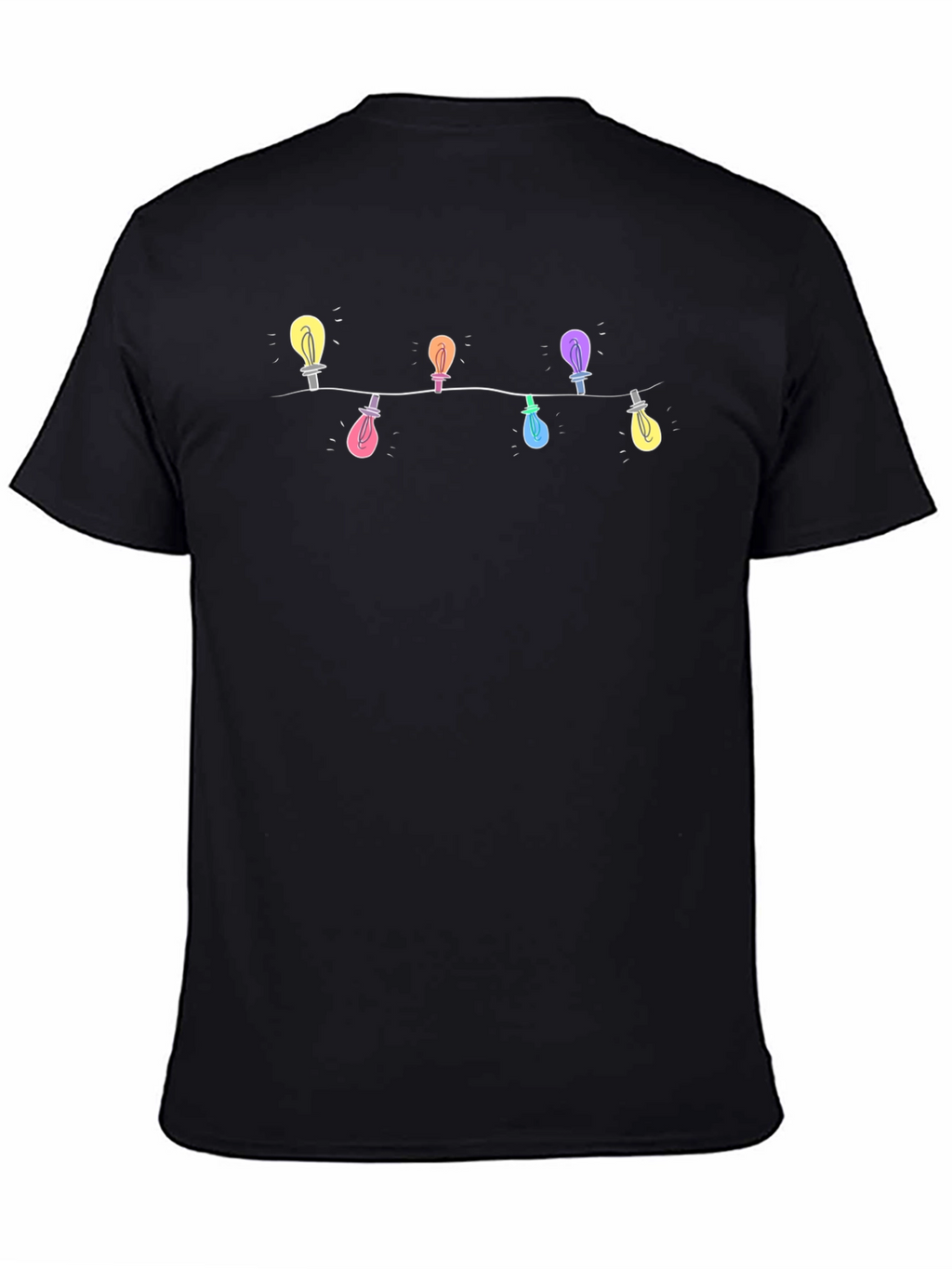 Whimsical String Light Graphic Tee - Black