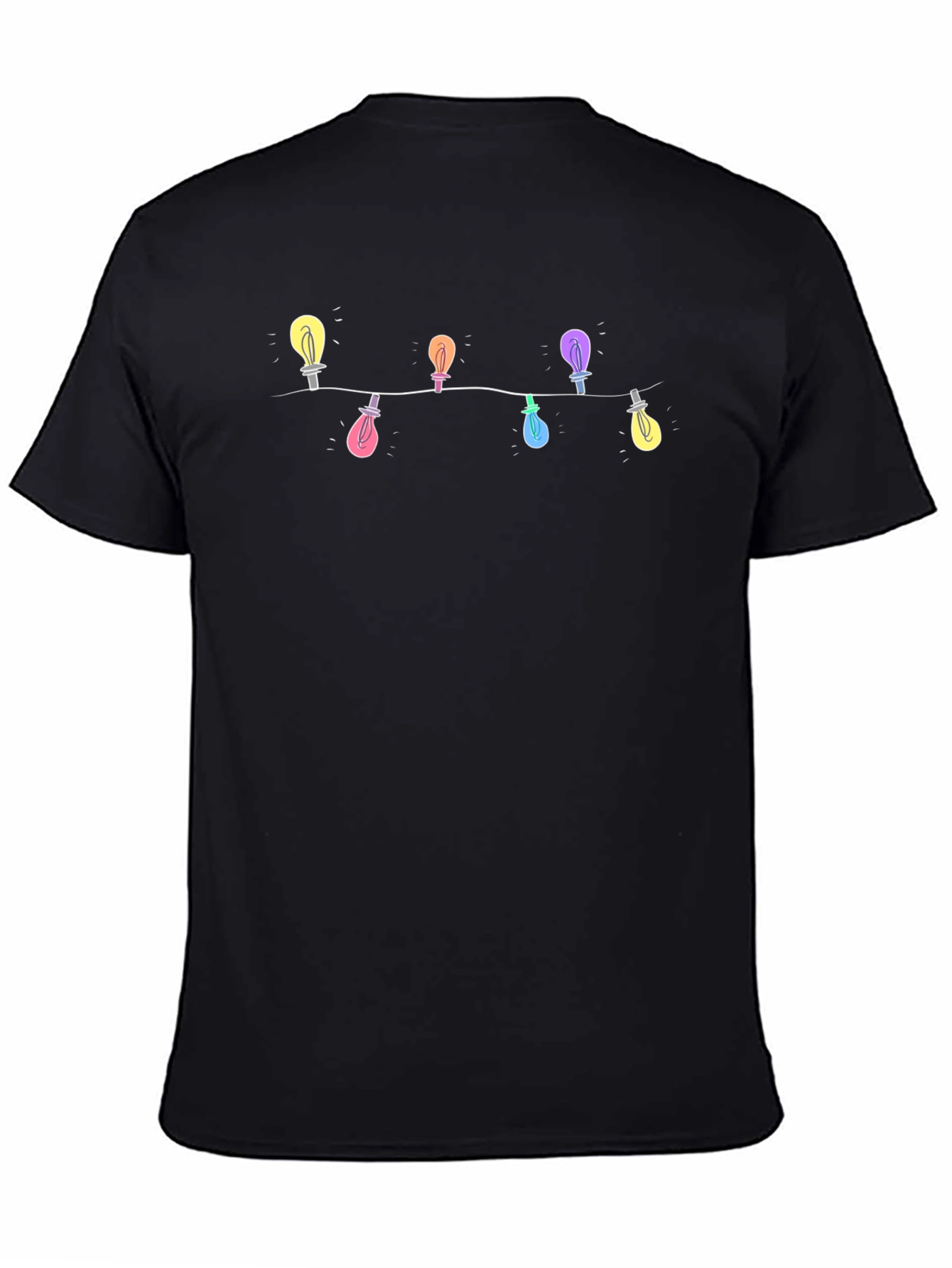 Whimsical String Light Graphic Tee - Black