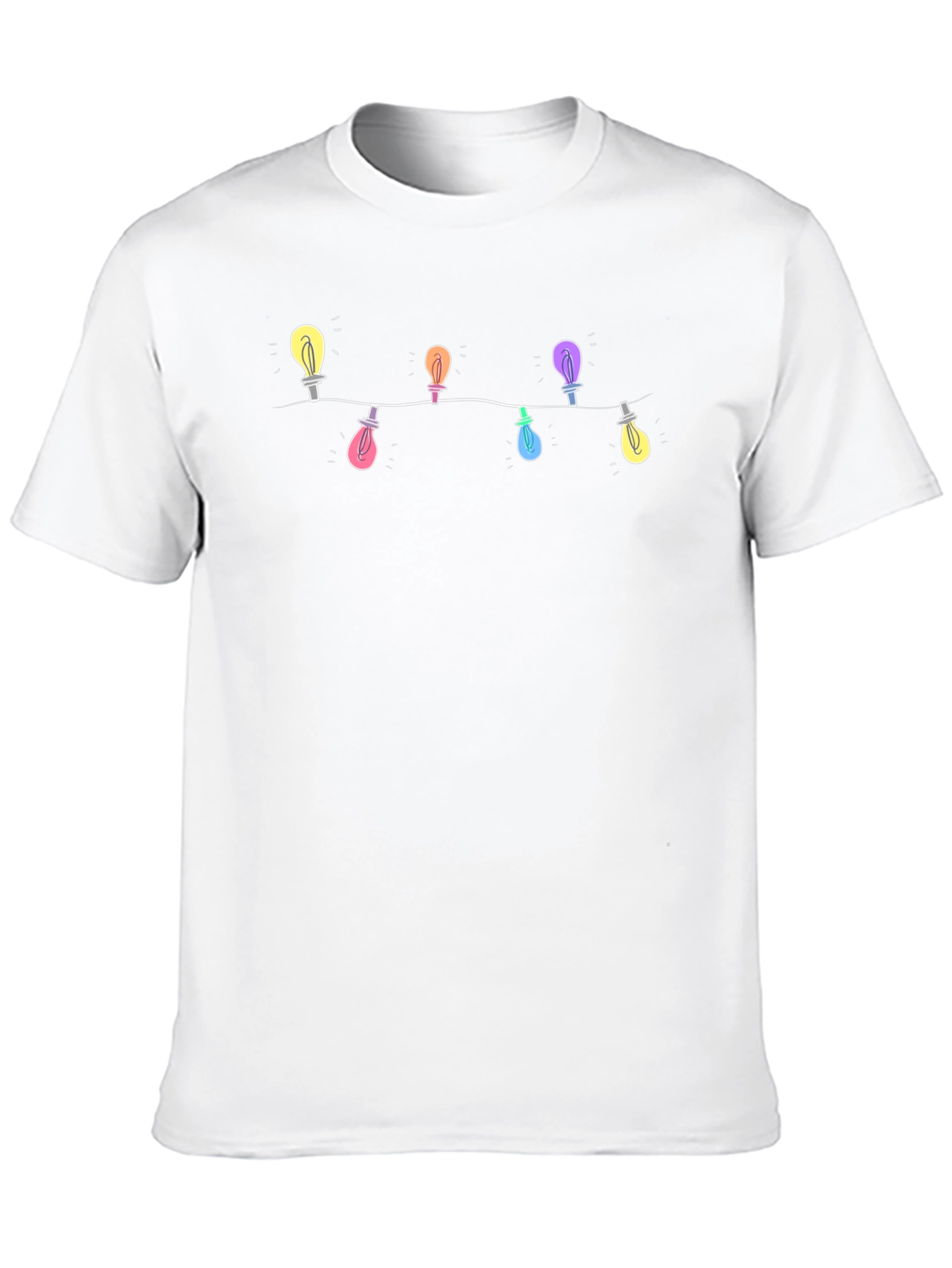 Whimsical String Light Graphic Tee - Black