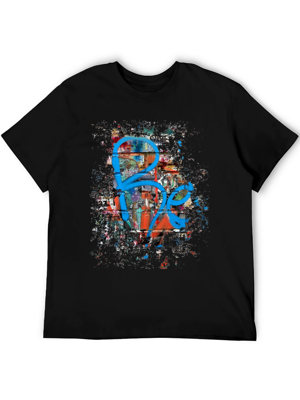 Graffiti Art Graphic Print Black T-Shirt
