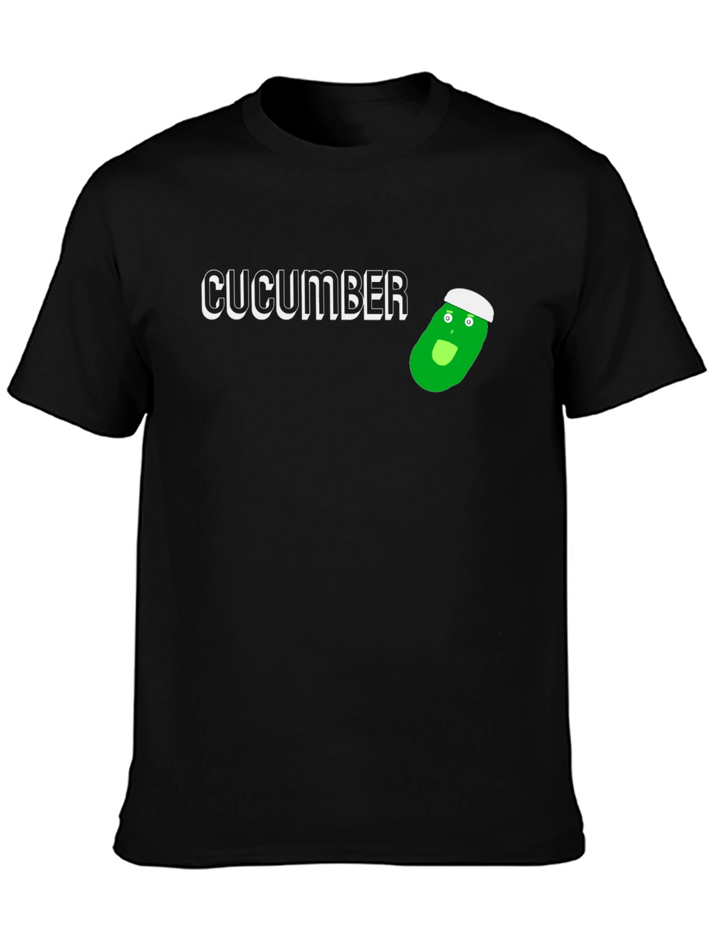 Funny Cucumber Cartoon Graphic T-Shirt