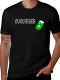 Funny Cucumber Cartoon Graphic T-Shirt