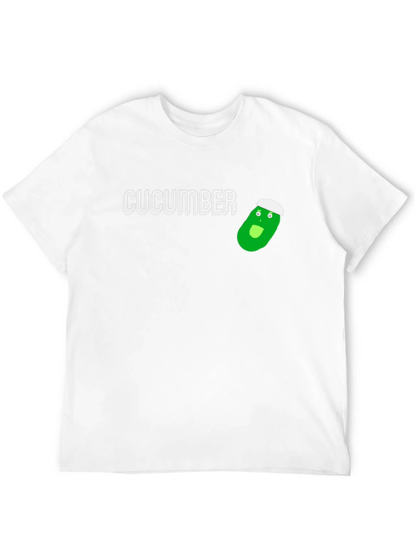 Funny Cucumber Cartoon Graphic T-Shirt