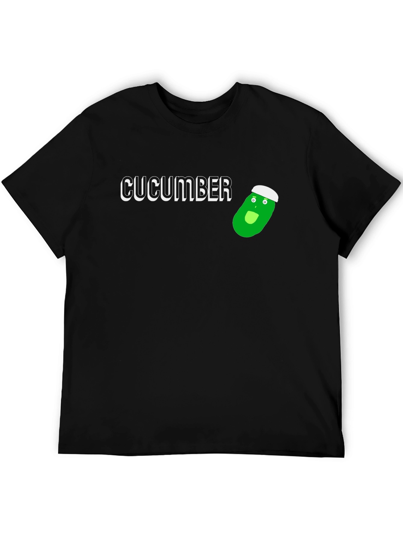 Funny Cucumber Cartoon Graphic T-Shirt
