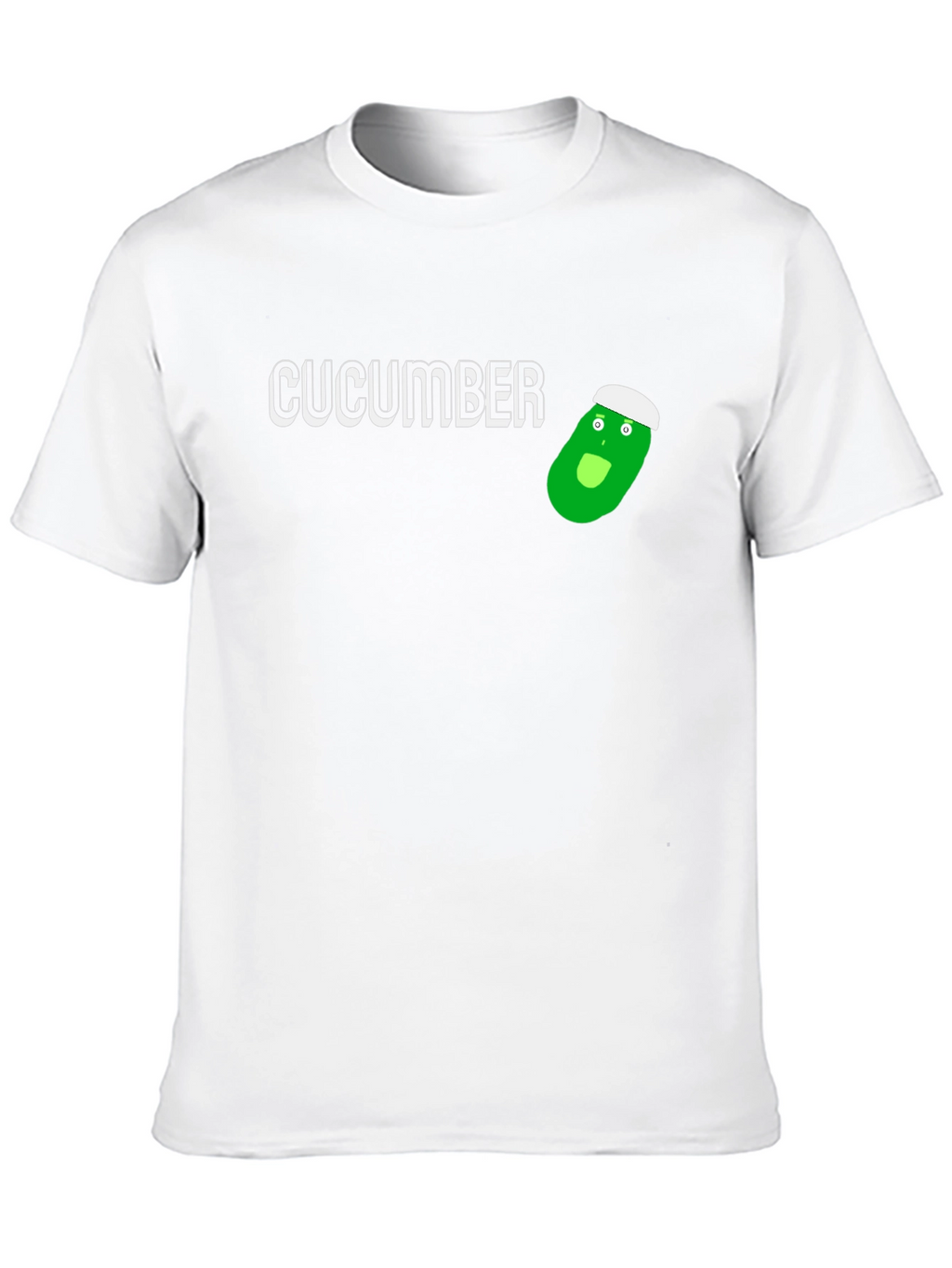 Funny Cucumber Cartoon Graphic T-Shirt