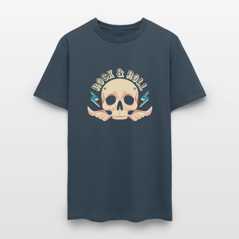 rock n roll retro skull