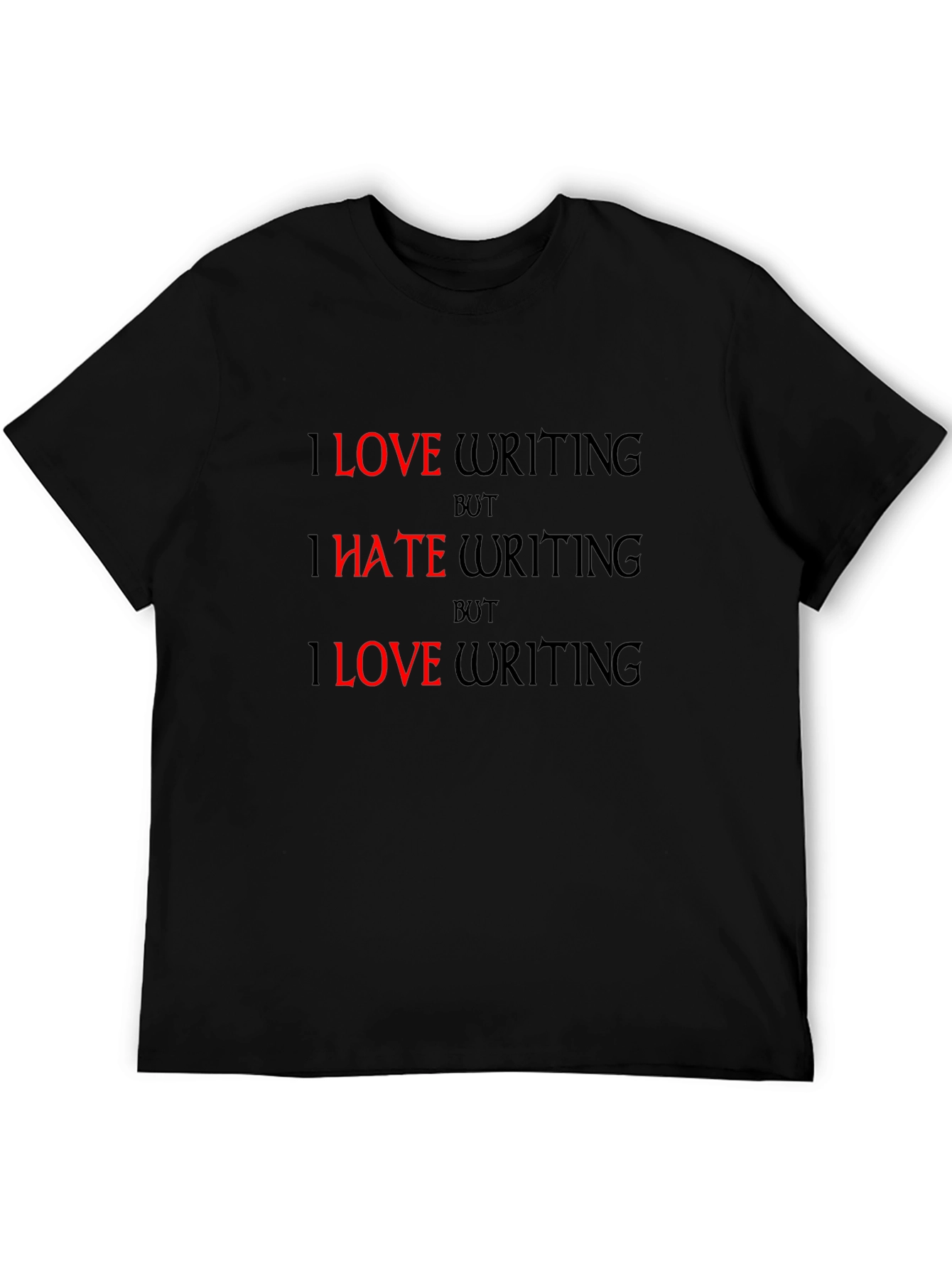 Love/Hate Writing Graphic T-Shirt - Black