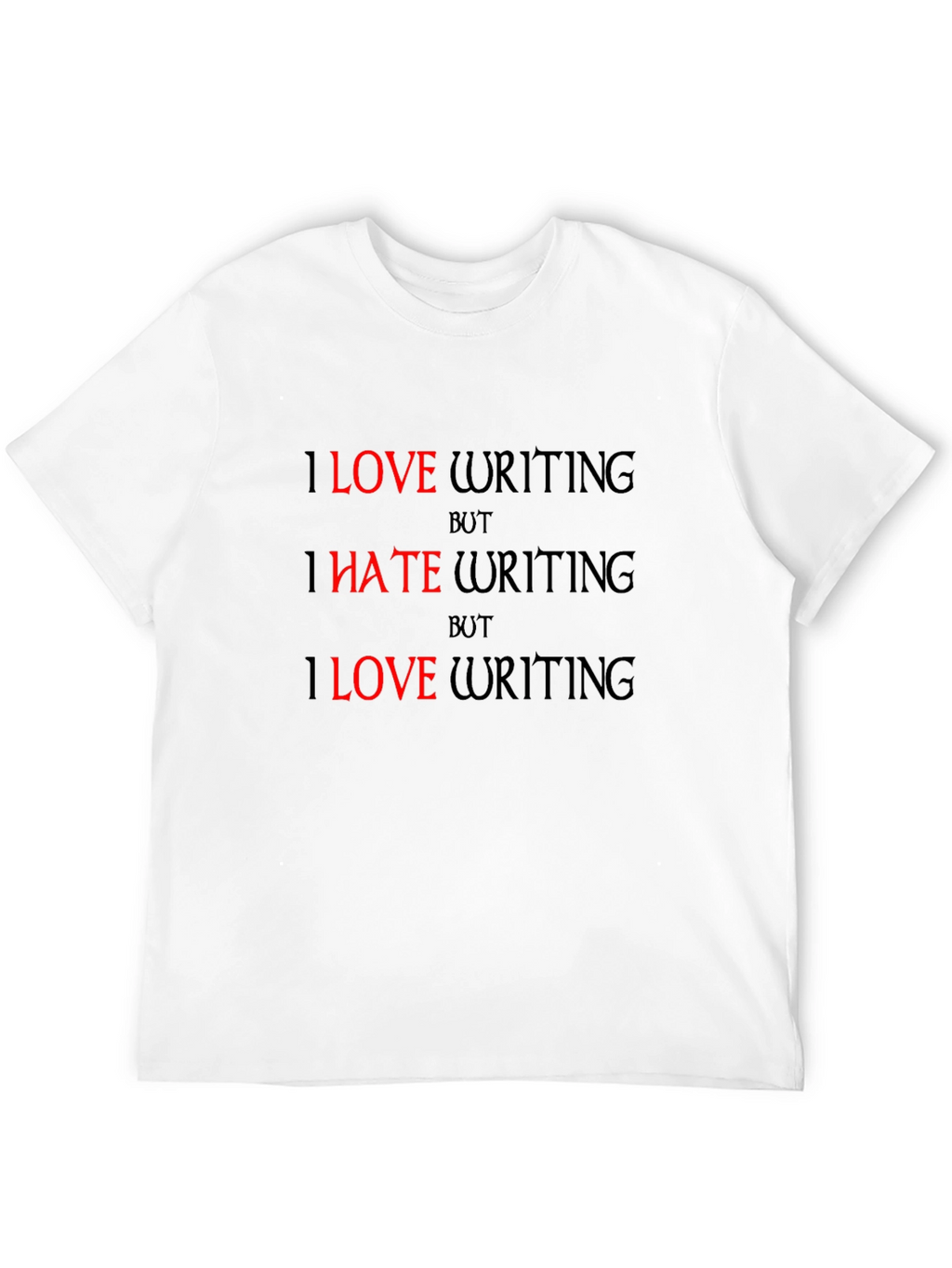 Love/Hate Writing Graphic T-Shirt - Black