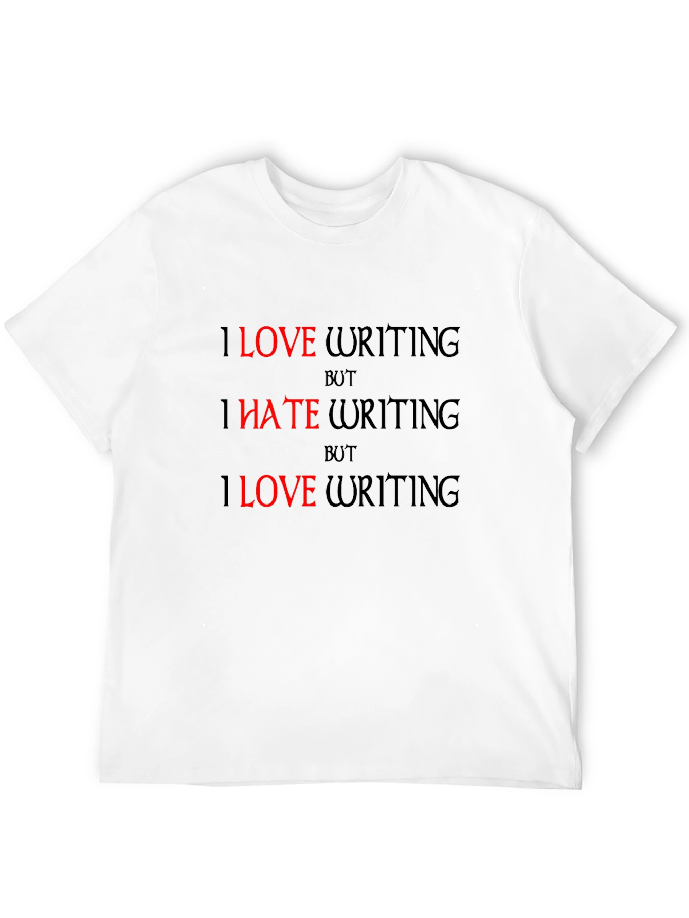 Love/Hate Writing Graphic T-Shirt - Black