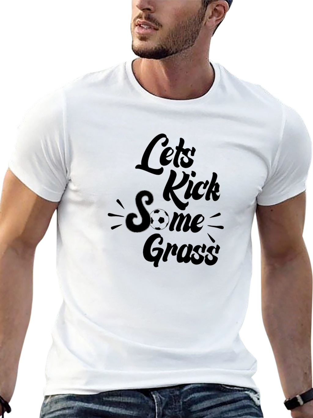 Lets Kick Some Grass Black T-Shirt