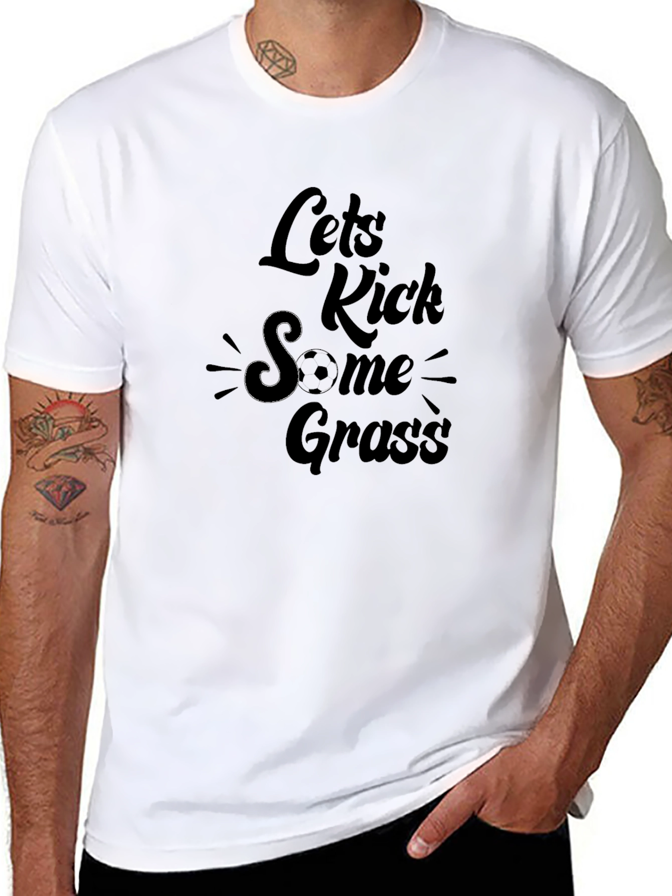 Lets Kick Some Grass Black T-Shirt