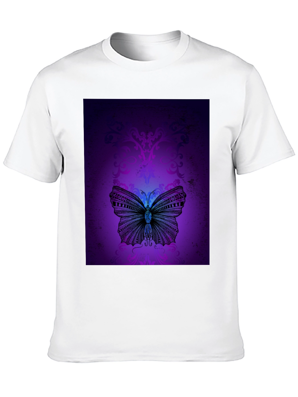 Butterfly Graphic T-Shirt - Bold Purple Design