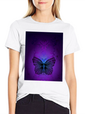 Butterfly Graphic T-Shirt - Bold Purple Design
