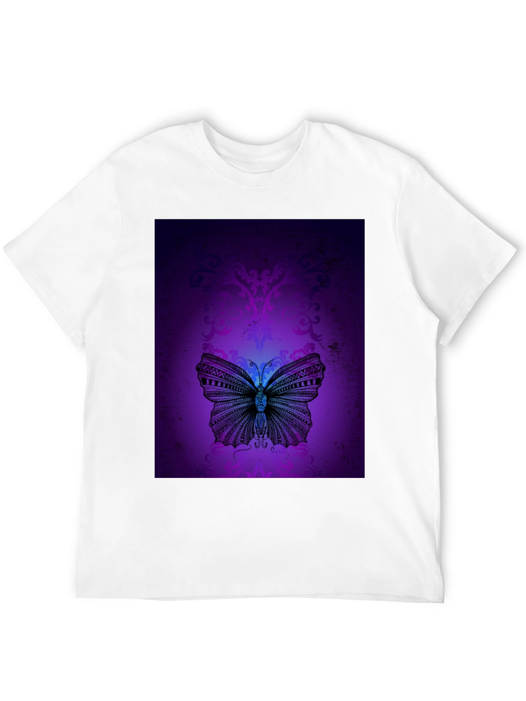 Butterfly Graphic T-Shirt - Bold Purple Design