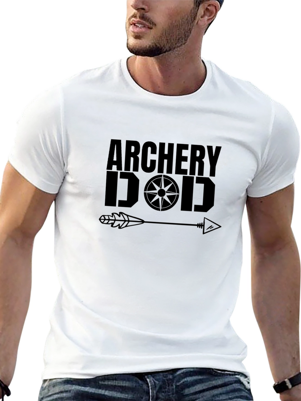 Archery Dad Black Graphic T-Shirt
