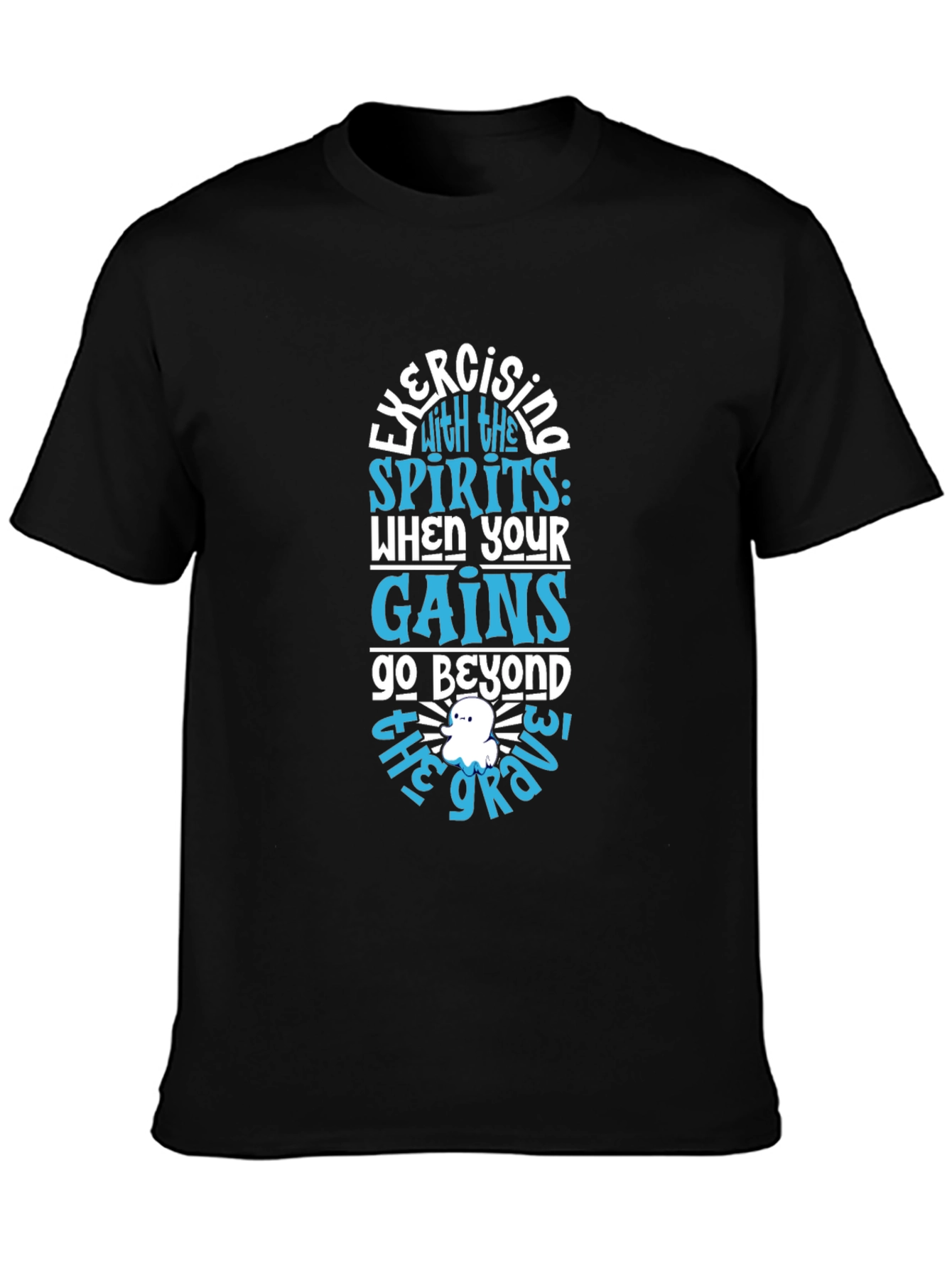 Exercising with Spirits Black T-Shirt