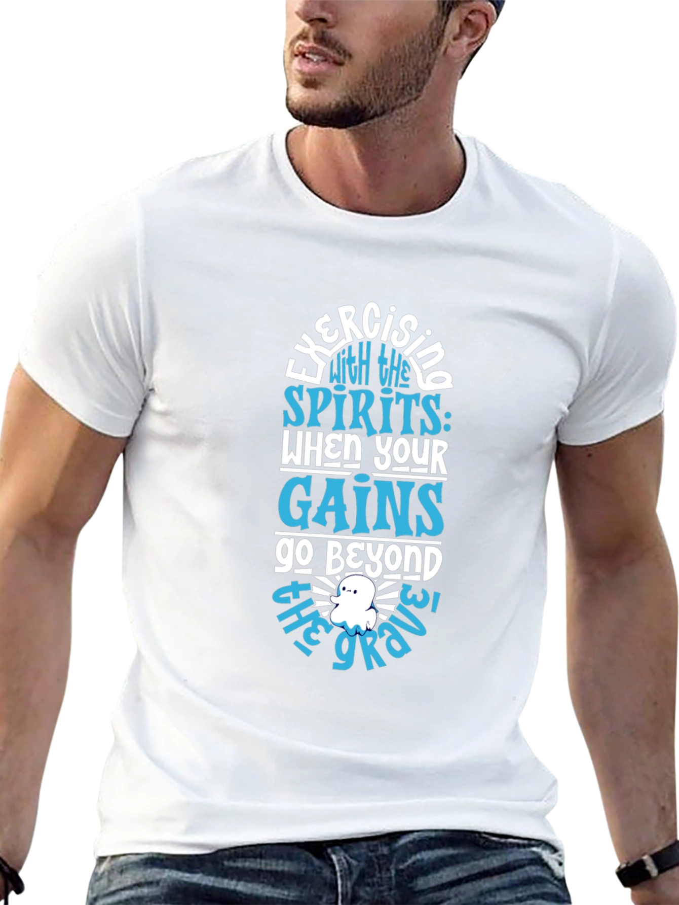 Exercising with Spirits Black T-Shirt