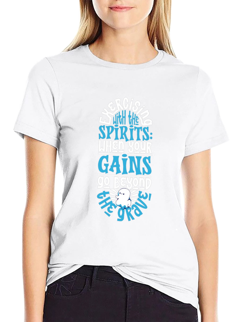 Exercising with Spirits Black T-Shirt