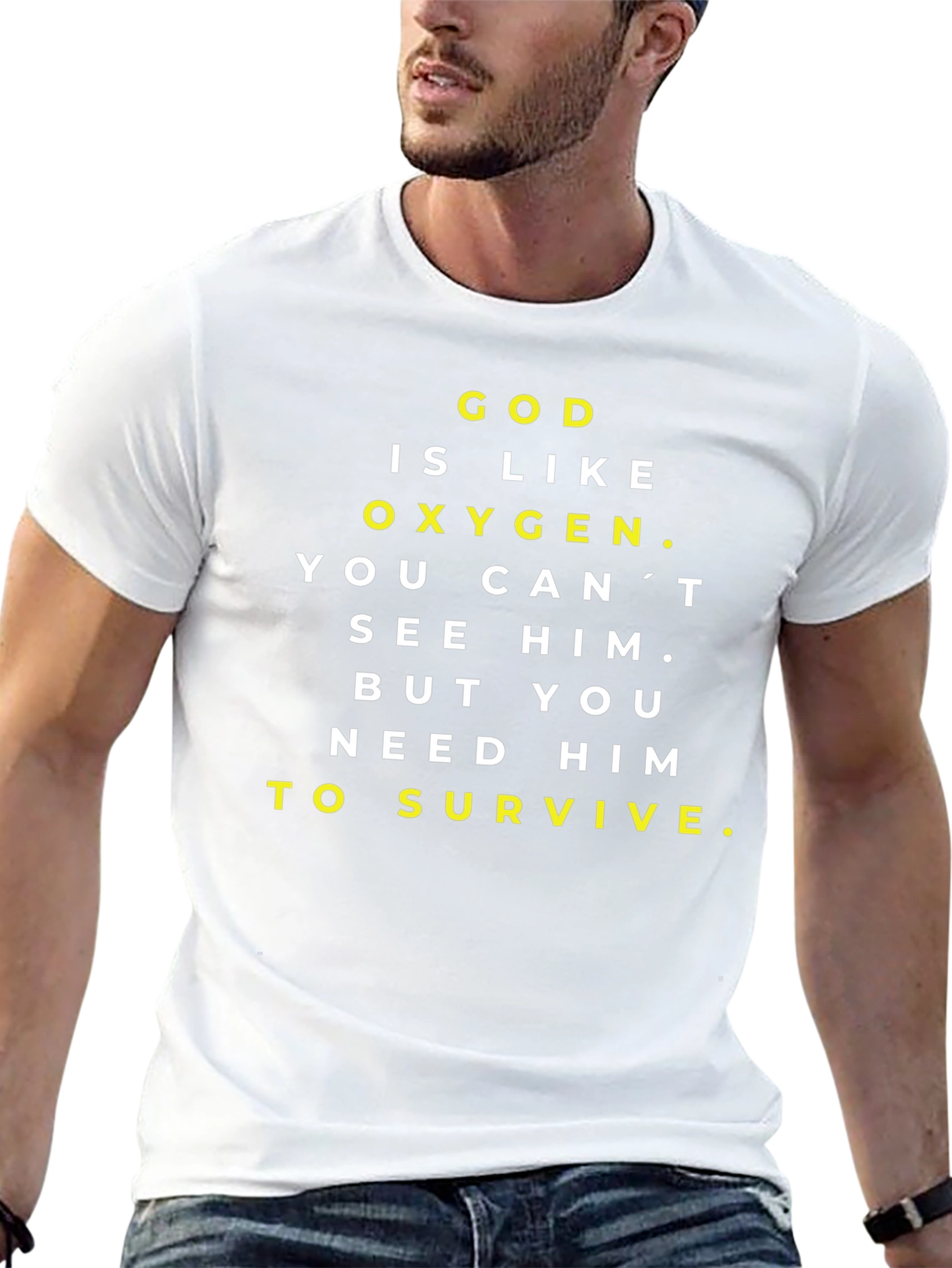 God is Like Oxygen Black Graphic T-Shirt