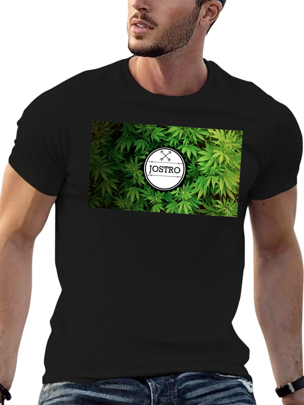 JOSTRO Weed Graphic Black T-Shirt