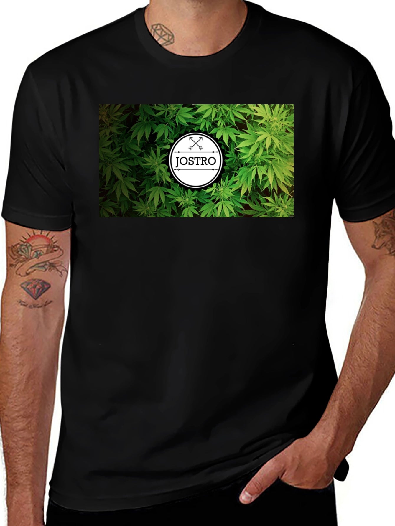 JOSTRO Weed Graphic Black T-Shirt