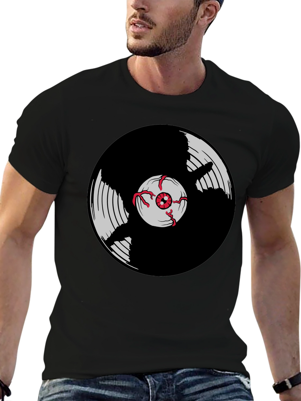 Vinyl Eye Graphic Tee - Black T-Shirt