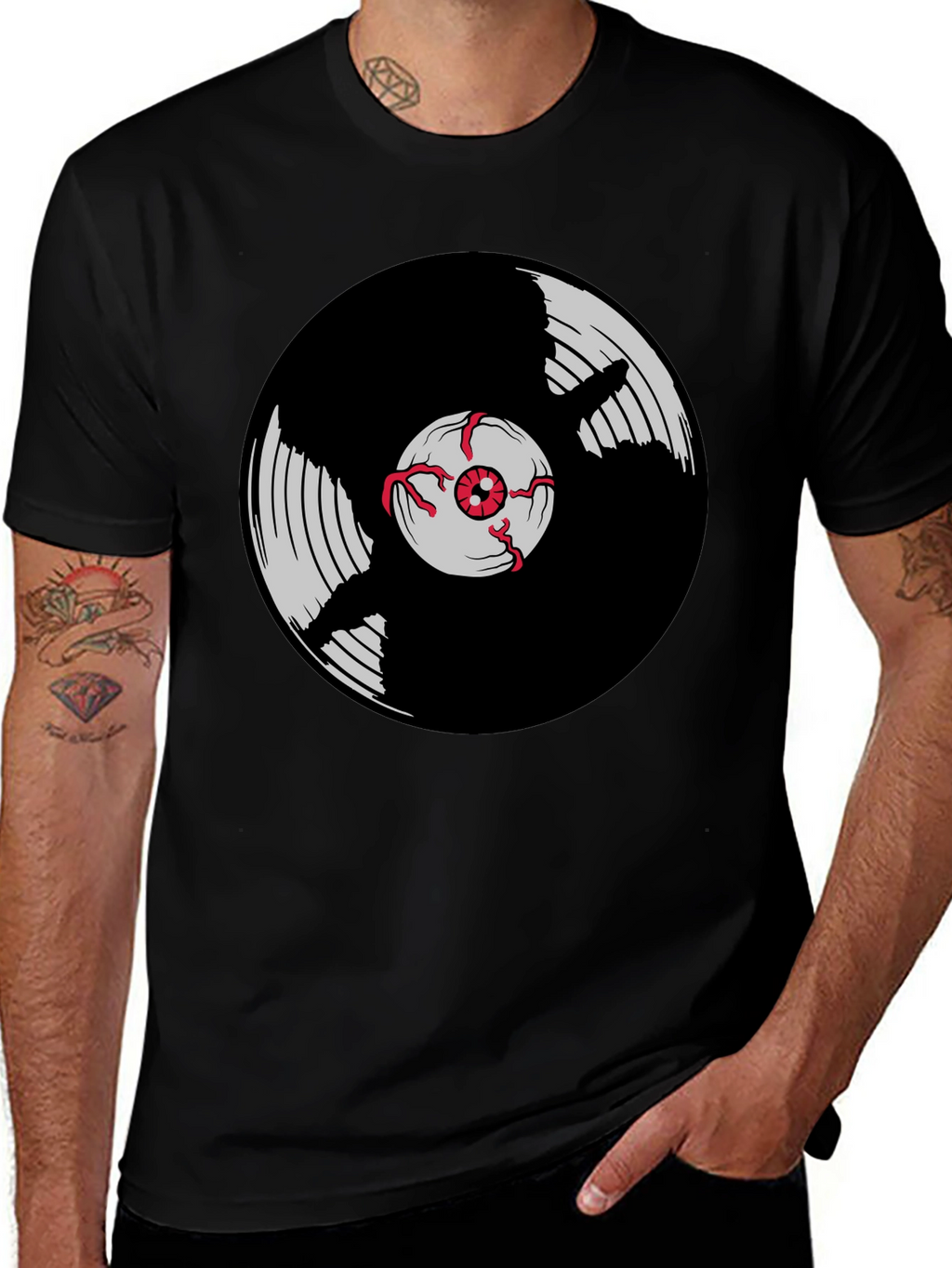 Vinyl Eye Graphic Tee - Black T-Shirt