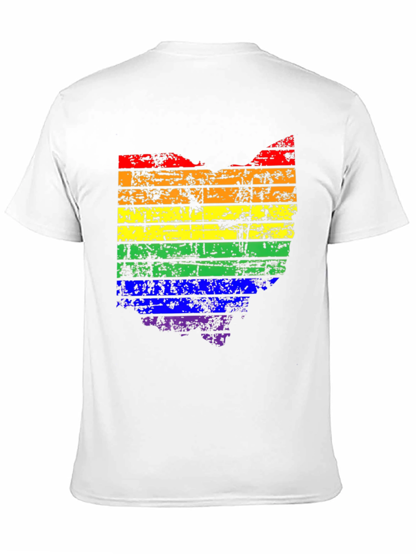 Ohio Pride LGBTQ Rainbow State Map T-Shirt