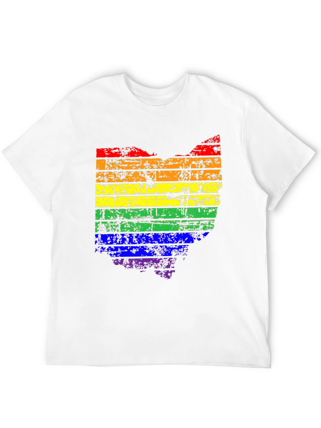 Ohio Pride LGBTQ Rainbow State Map T-Shirt
