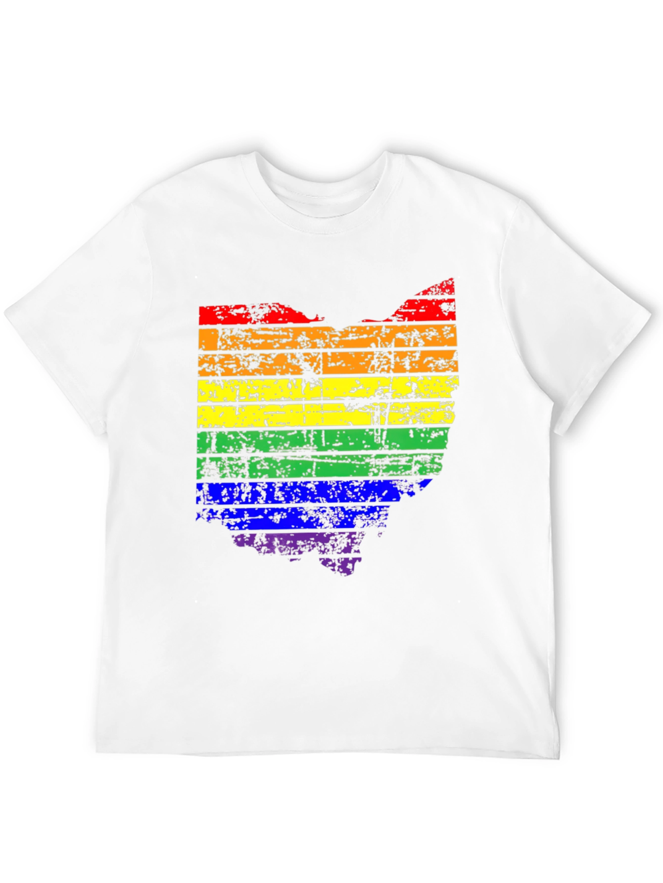 Ohio Pride LGBTQ Rainbow State Map T-Shirt