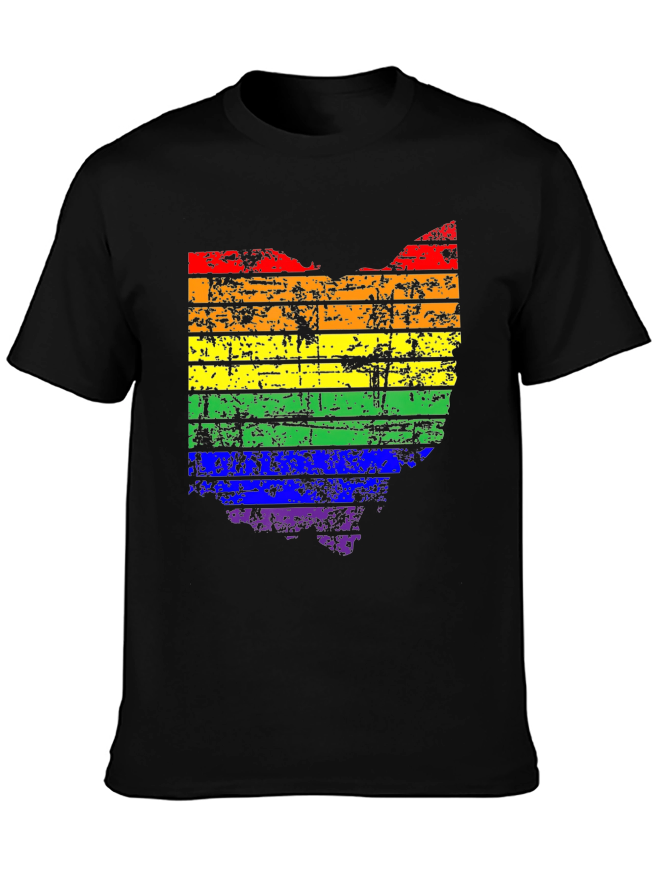 Ohio Pride LGBTQ Rainbow State Map T-Shirt