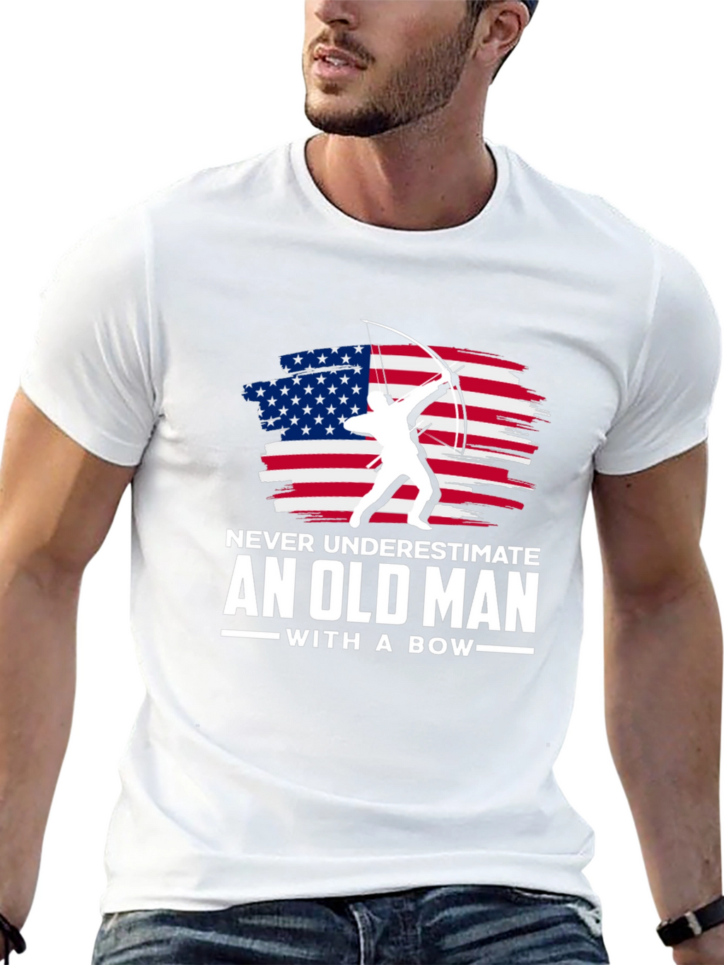 Old Man with a Bow Graphic T-Shirt