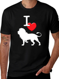 I Love Lions T-Shirt - Black Graphic Tee