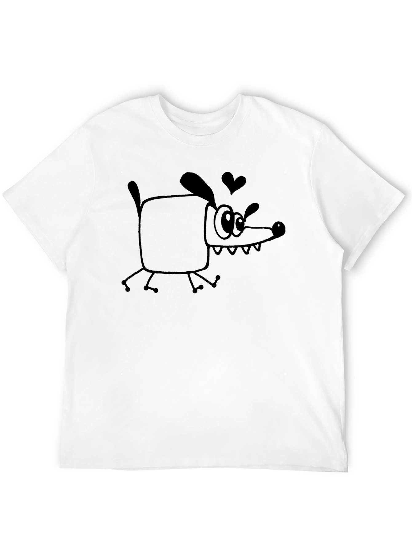 Funny Dog Graphic Black T-Shirt