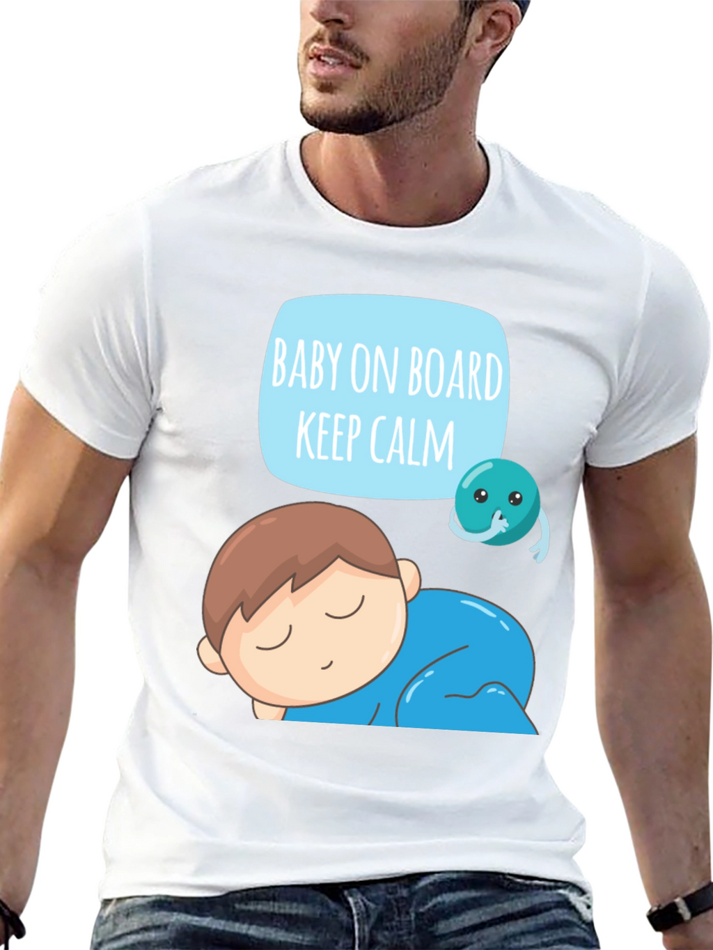 Baby On Board Keep Calm Graphic T-Shirt