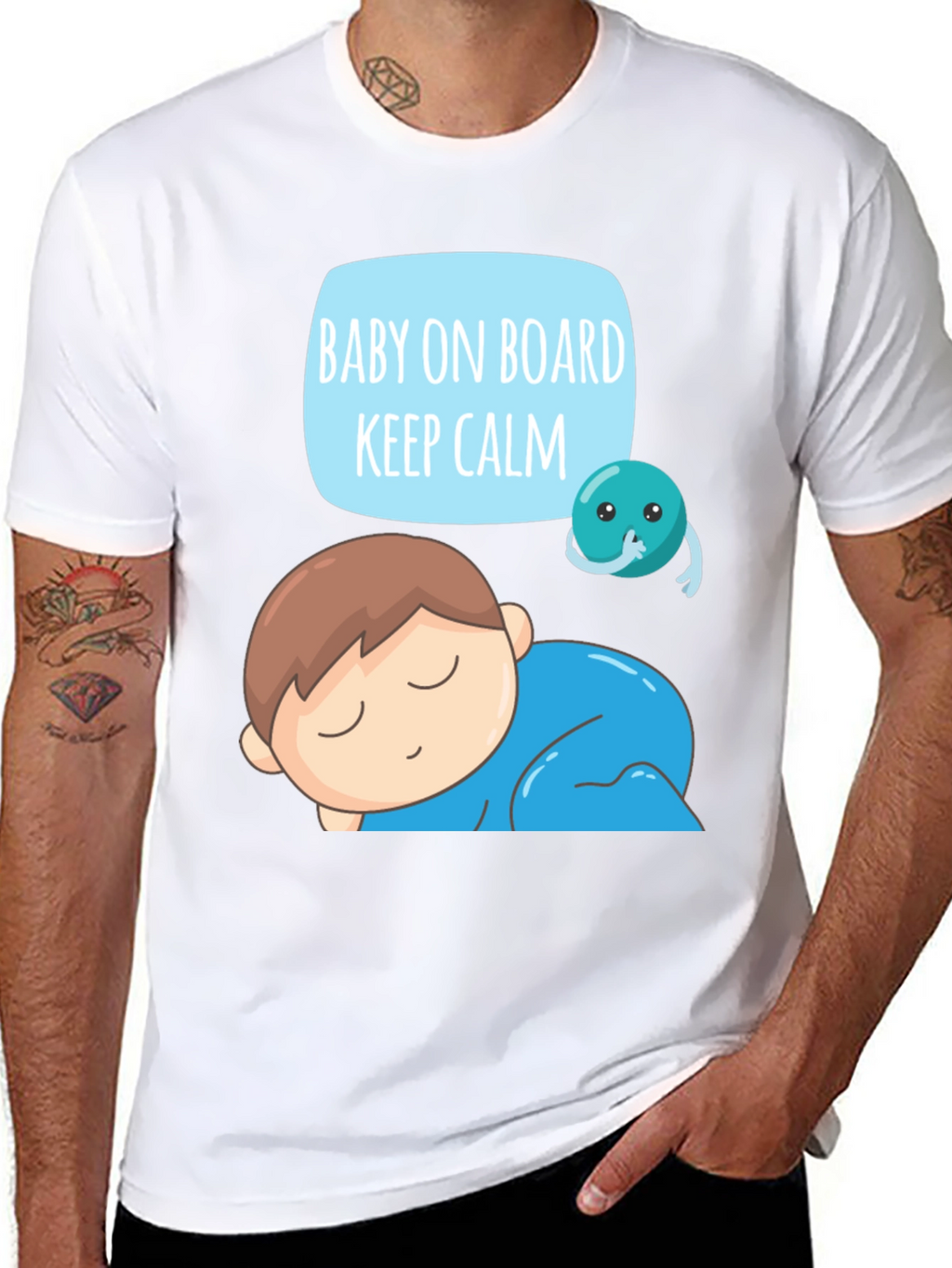 Baby On Board Keep Calm Graphic T-Shirt